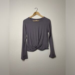 CALIA by Carrie Underwood Mauve Purple Front Twist Long Sleeve Tee Size Small